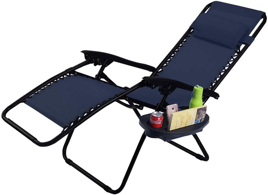Set of 2 Zero Gravity Folding Lounge Chair with Cup Holder M9771