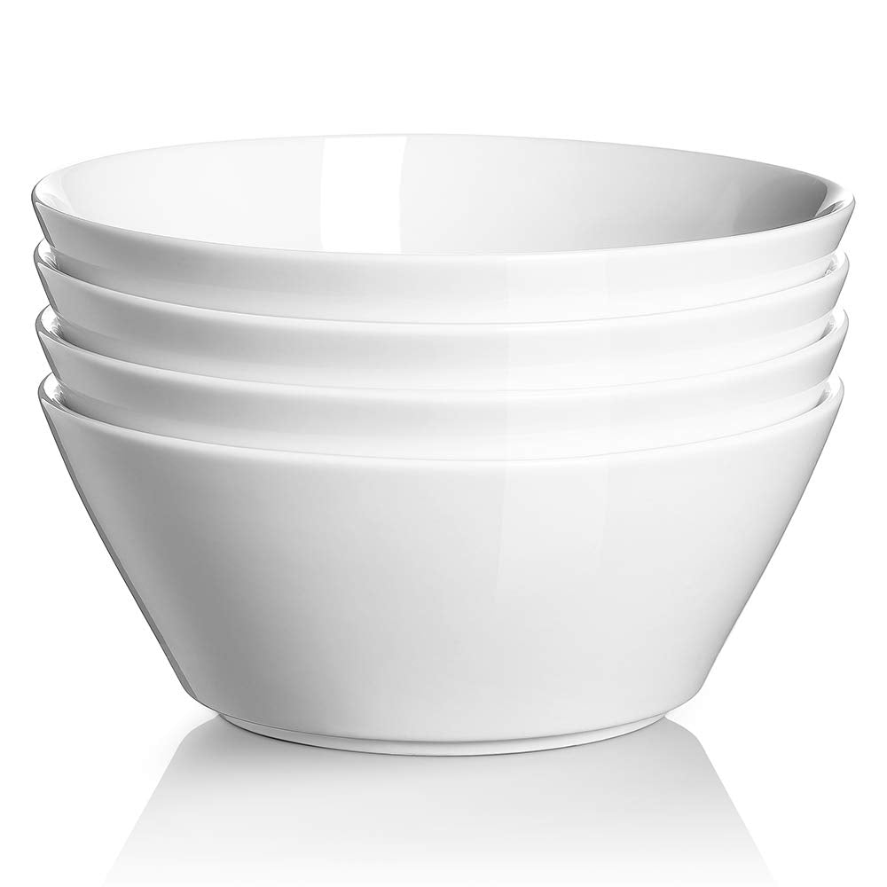 White Ceramic Soup Bowls Set of 4 X475