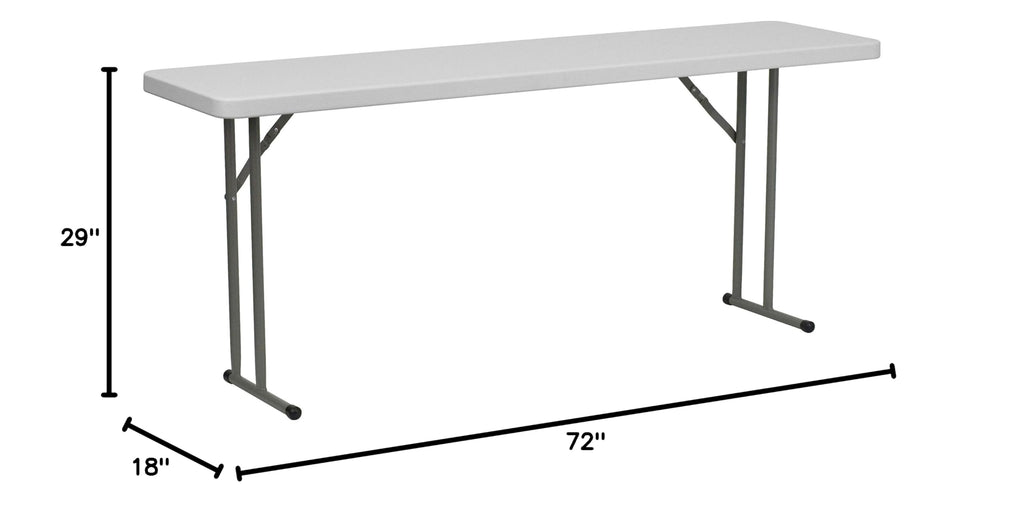 6-Foot Granite White Plastic Folding Training Table F507279