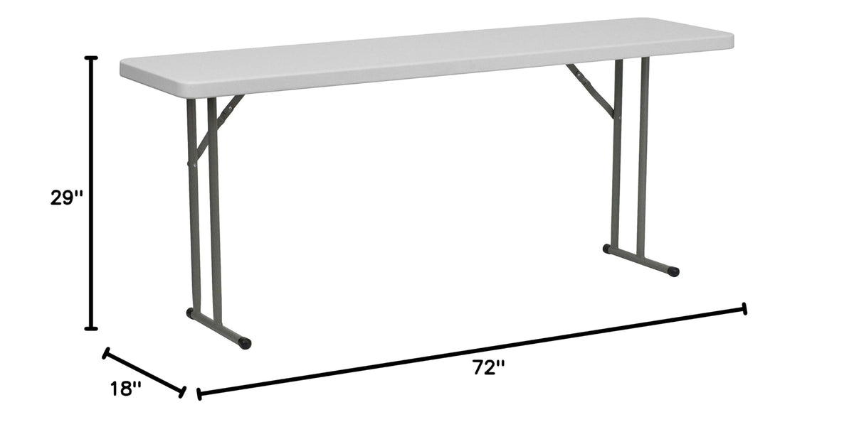 6-Foot Granite White Plastic Folding Training Table F507279
