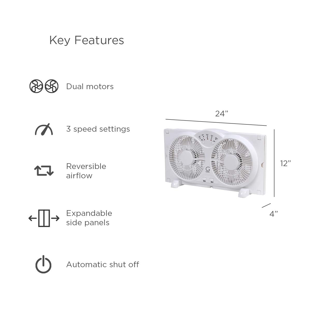 Twin High Velocity Reversible AirFlow Fan White M616