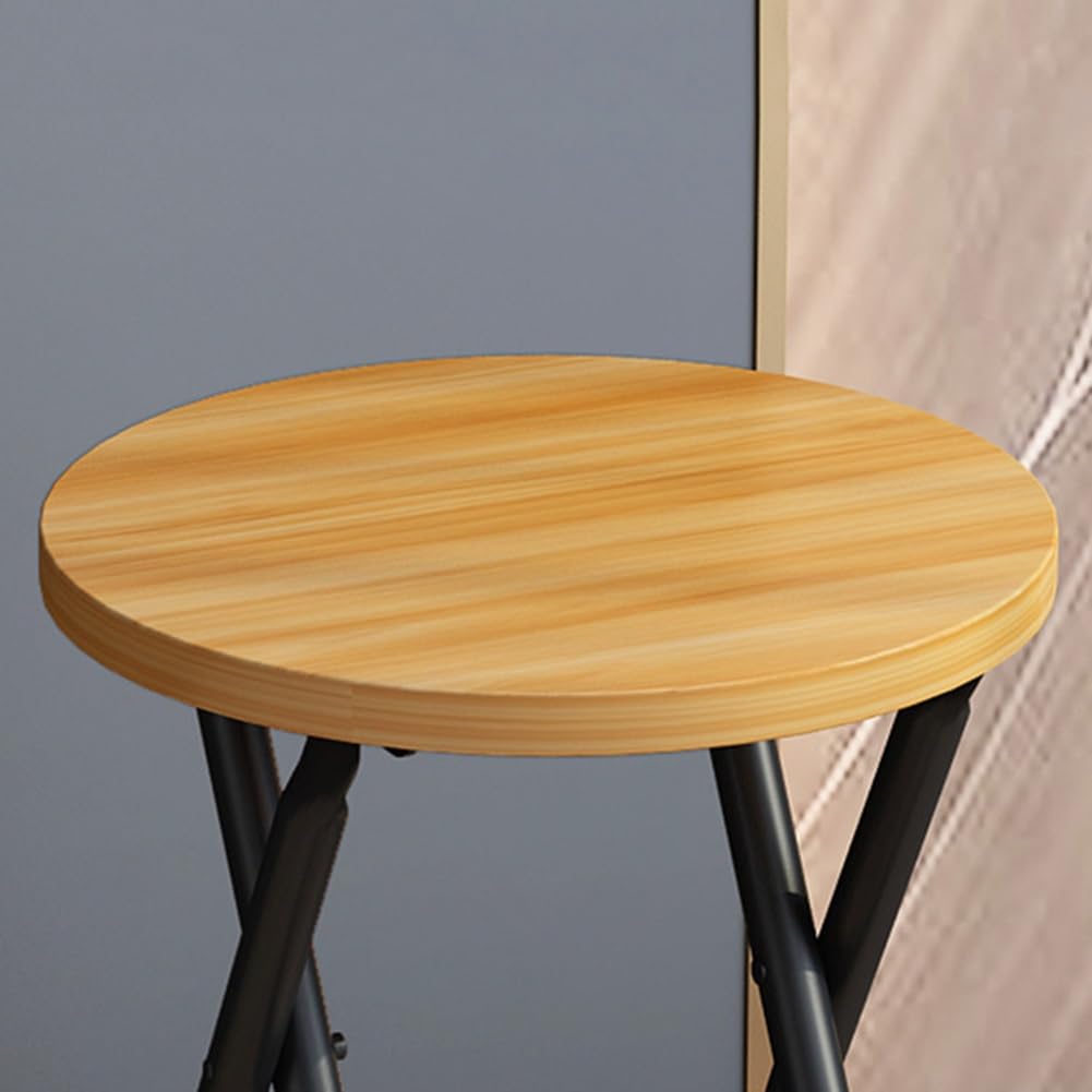 Folding 18 Inch Round Wooden Seat Stool N718