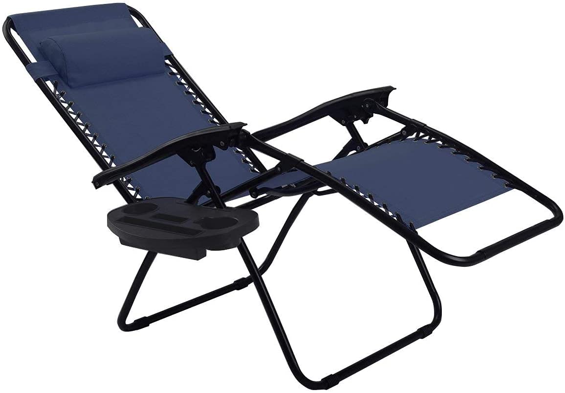 Set of 2 Zero Gravity Folding Lounge Chair with Cup Holder M9771