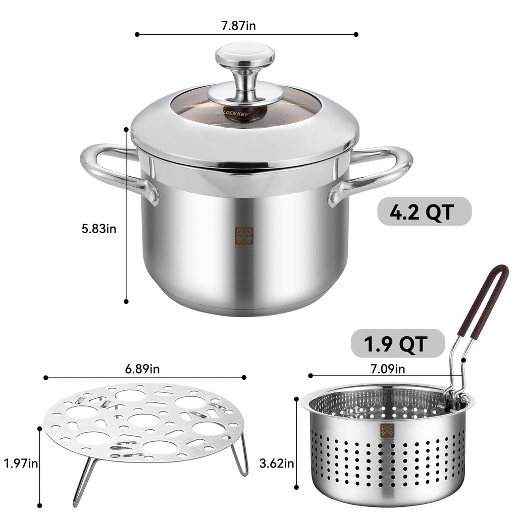 4.0L Deep Fryer Pot with Basket and Lid J3471
