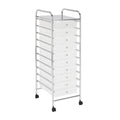 10 Drawer Mobile Cart White Chrome W444