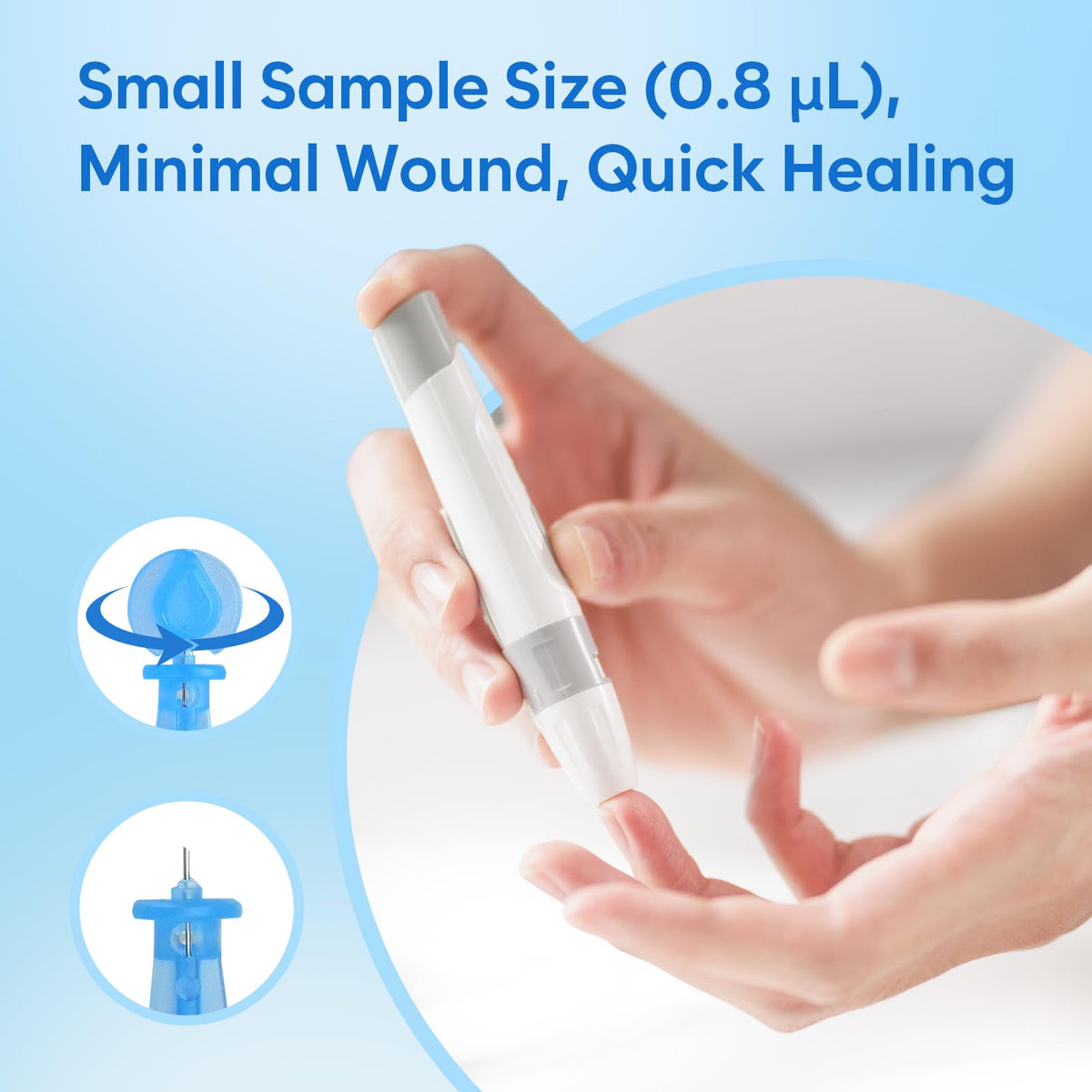 Wireless Glucose Monitor Kit, 100-Strip Blood Sugar Testing Kit Z7304