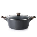 Nonstick Stock Pot with Lid 6.6 QT Black C7446
