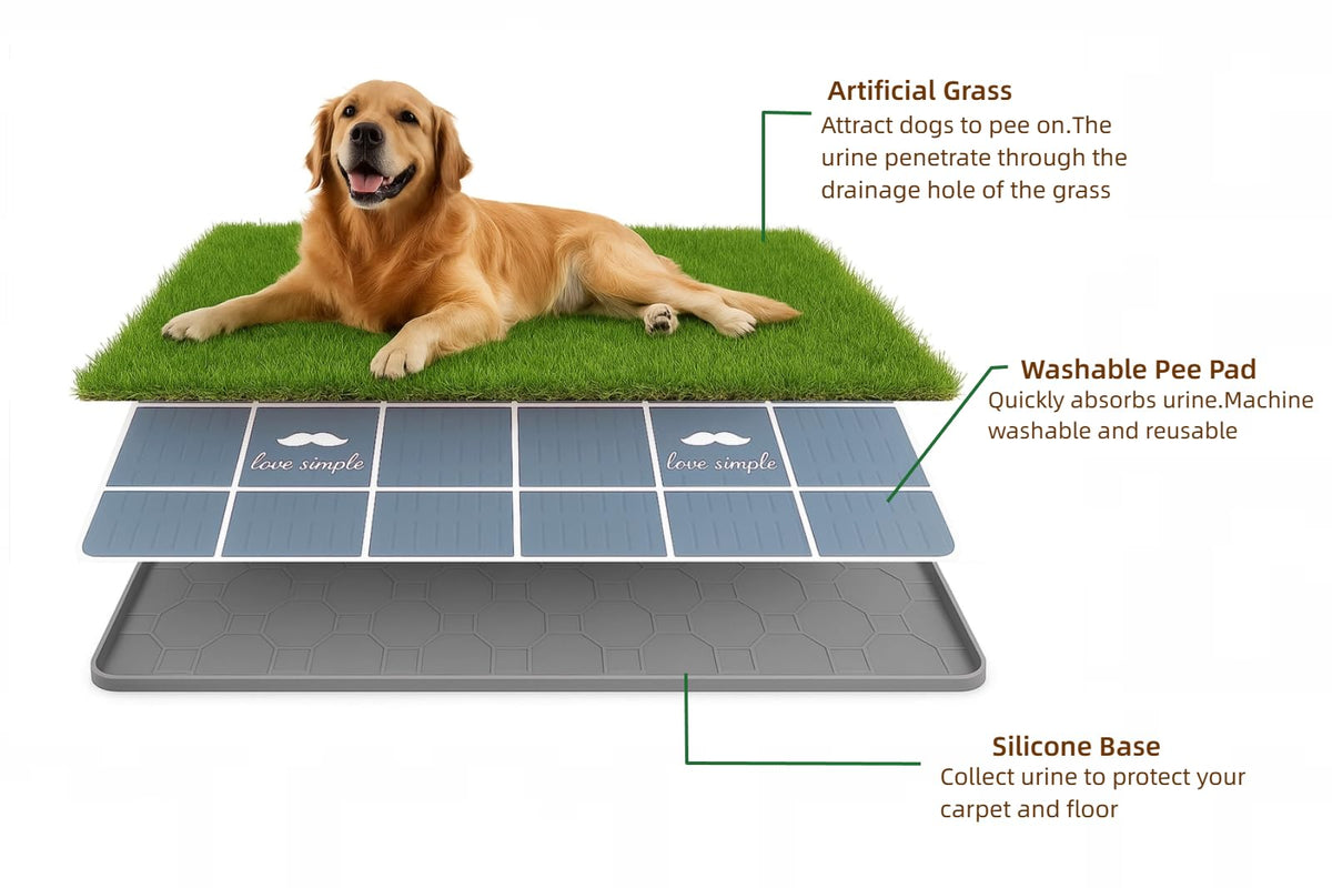 Large Dog Grass Pad with Tray 34x22 Inch X193