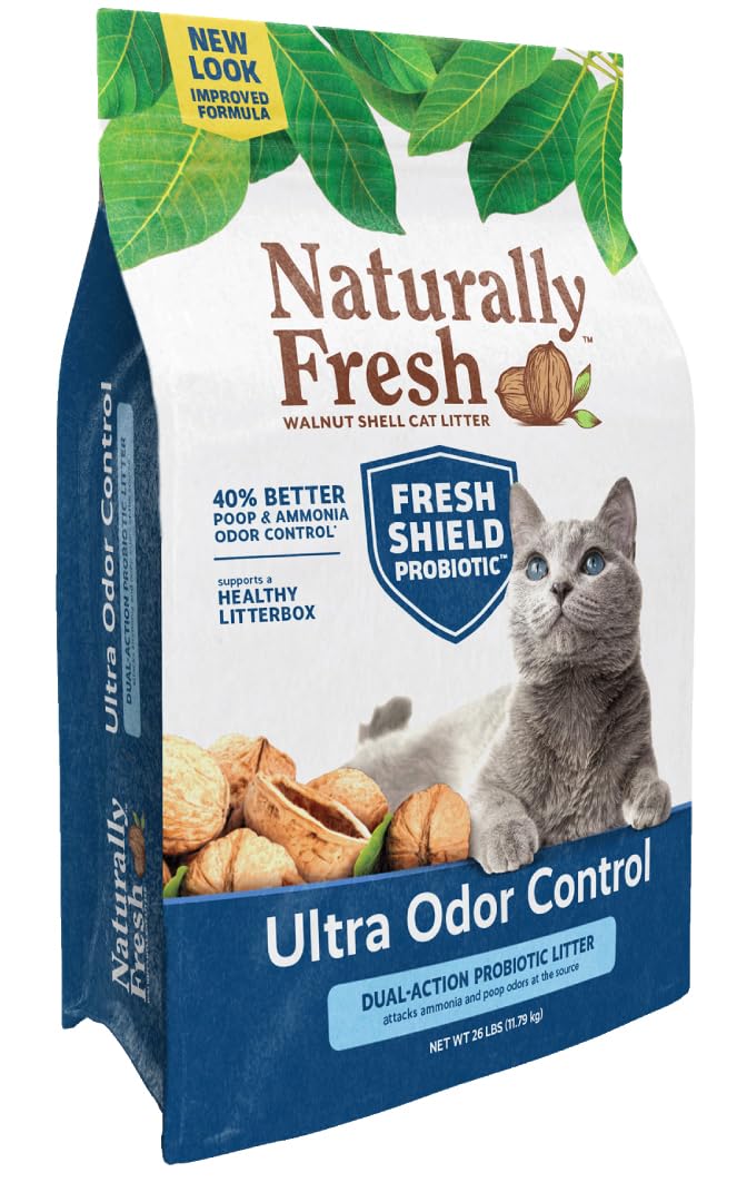 Walnut Shells Cat Litter, Multi-Cat, Unscented, 26 Lbs J835