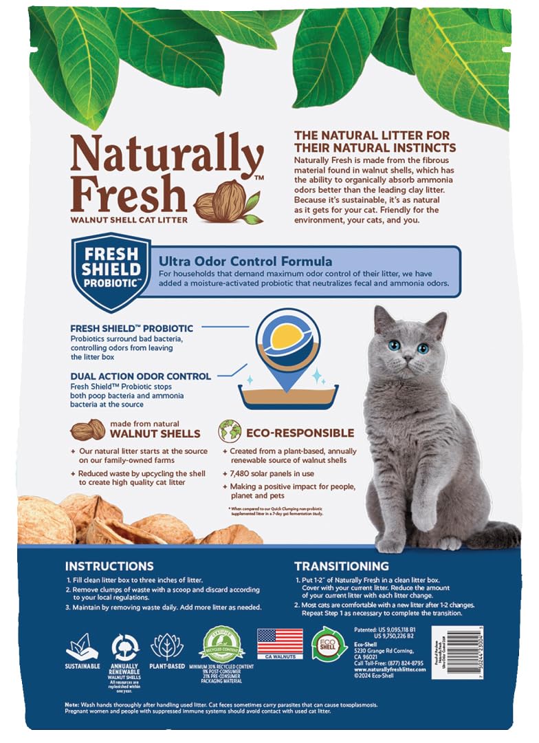 Walnut Shells Cat Litter, Multi-Cat, Unscented, 26 Lbs J835