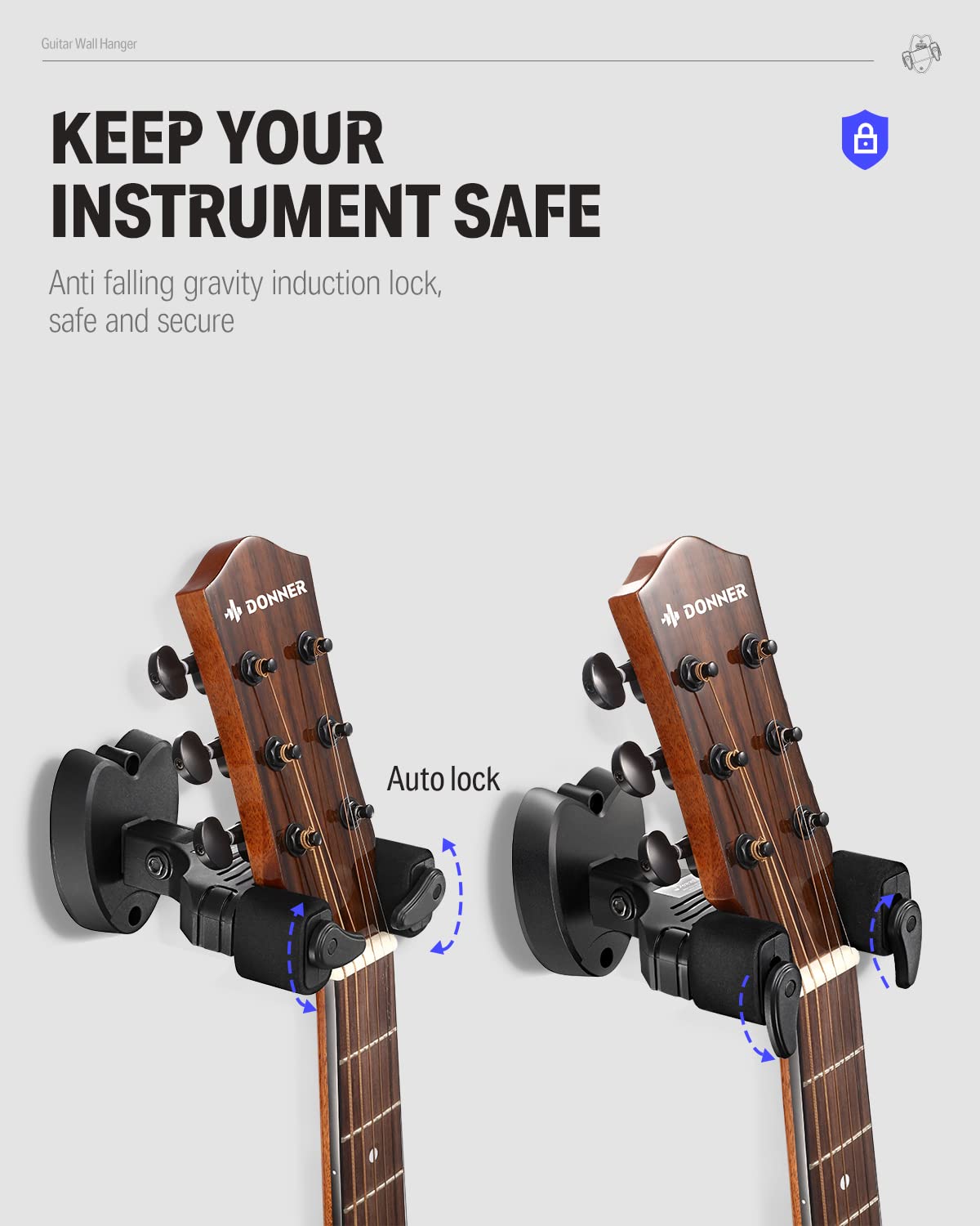 Black Guitar Wall Mount 3-Pack R232437