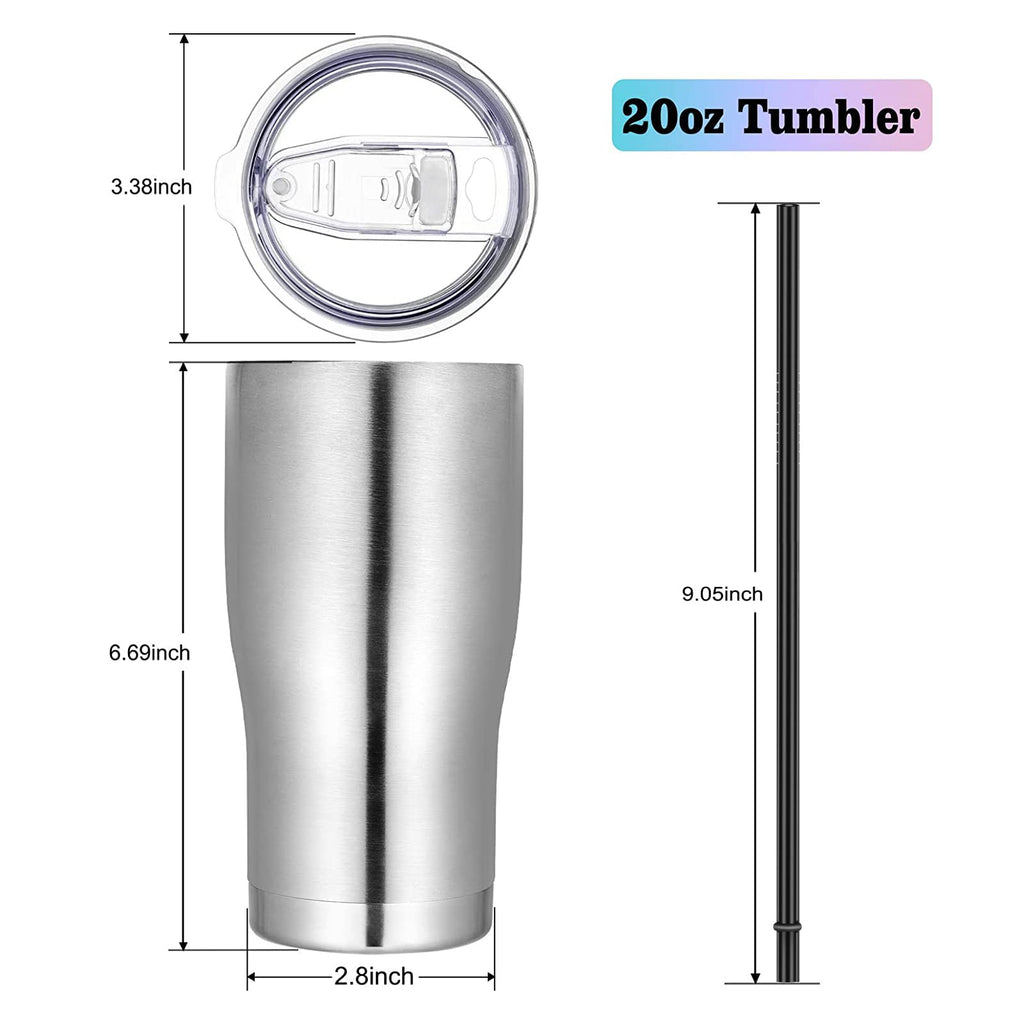 20oz Stainless Steel Insulated Tumbler with Lid And Straw X513189