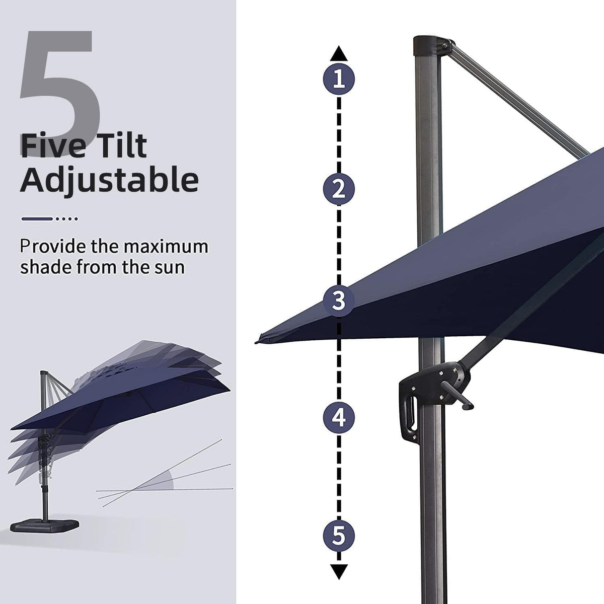 Navy Rectangle Patio Umbrella H519