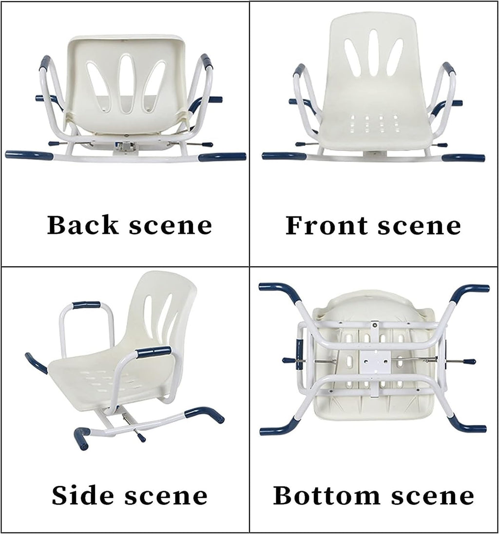 Rotating Shower Stool Seat with Arms and Back Support L856