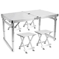 Portable Adjustable Height Aluminum Alloy Camping Table with 4 Stools G730