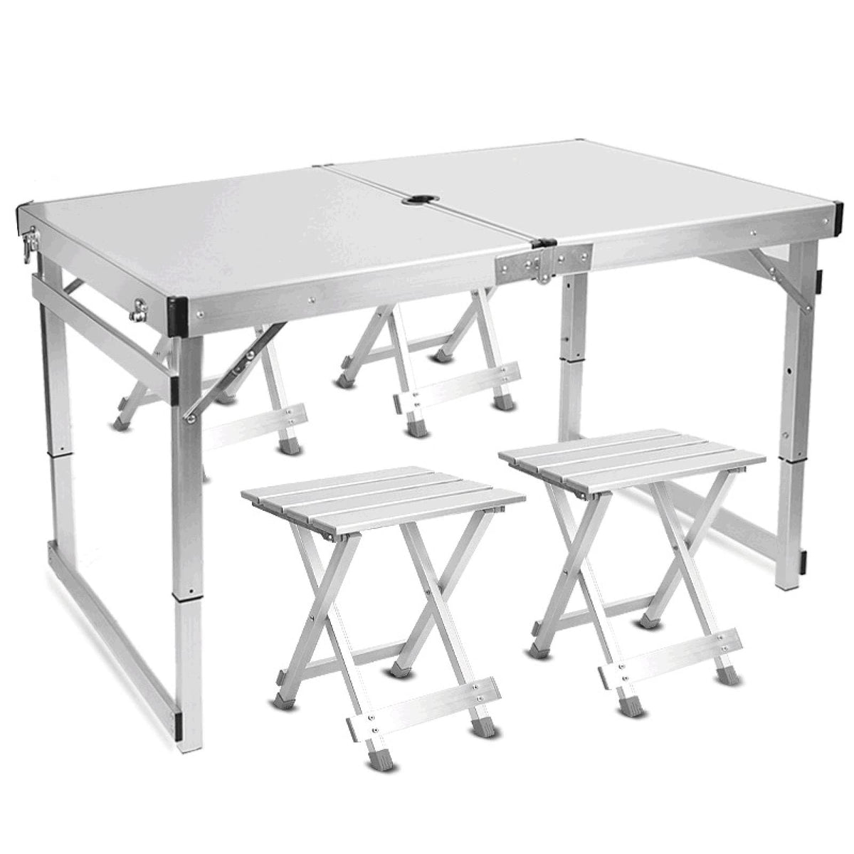 Portable Adjustable Height Aluminum Alloy Camping Table with 4 Stools G730