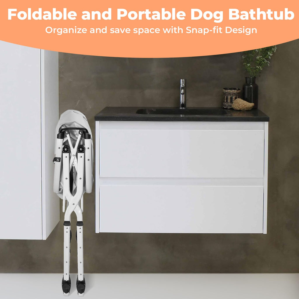 Portable 5 Height Adjustable Dog Bathtub G7002