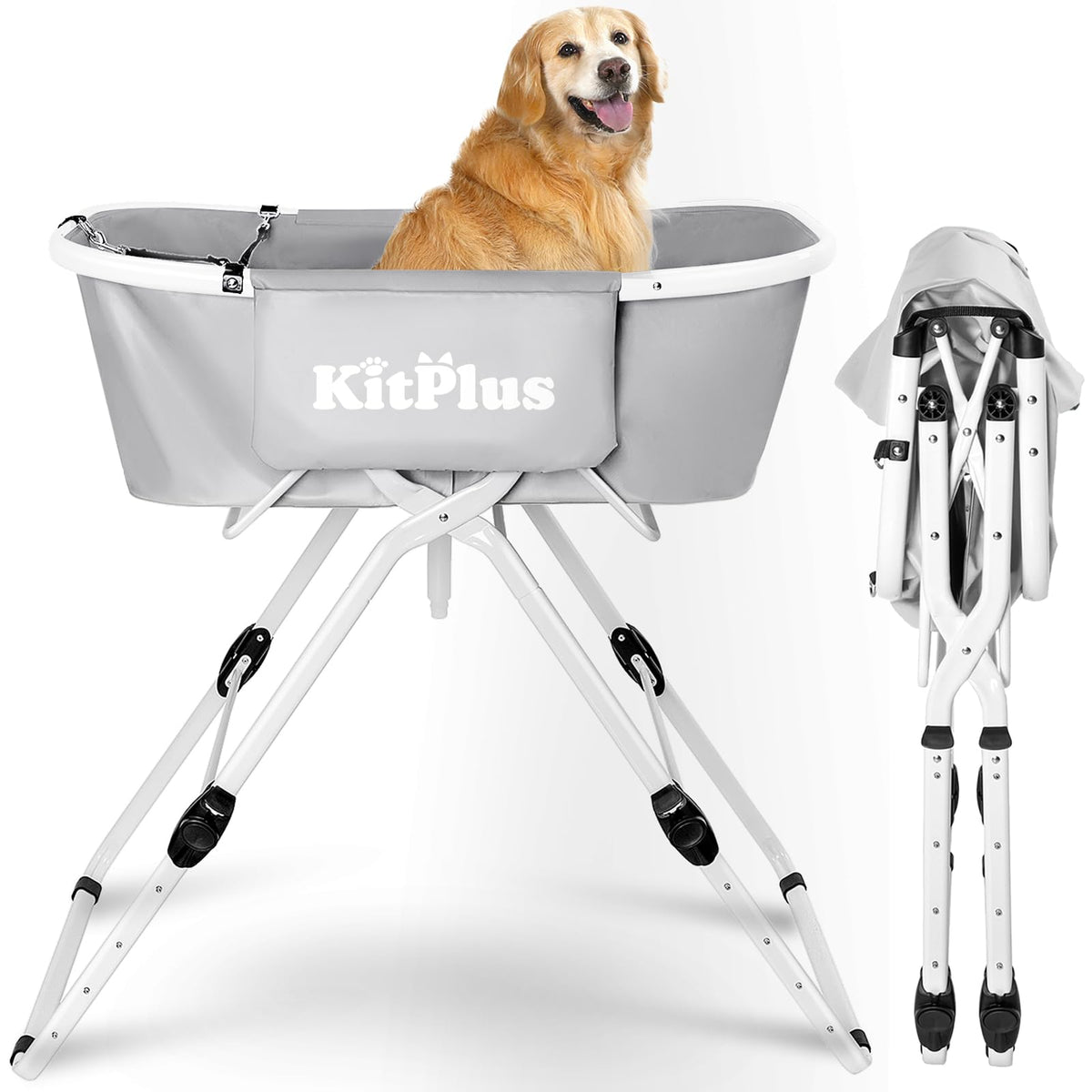 Portable 5 Height Adjustable Dog Bathtub G7002