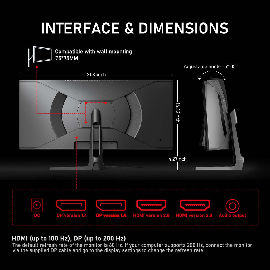 34 Inch Ultrawide Curved 200Hz Gaming Monitor D353427