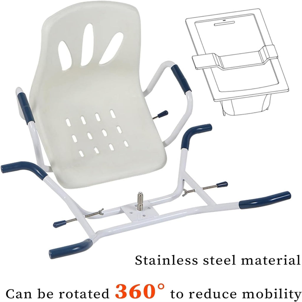 Rotating Shower Stool Seat with Arms and Back Support L856