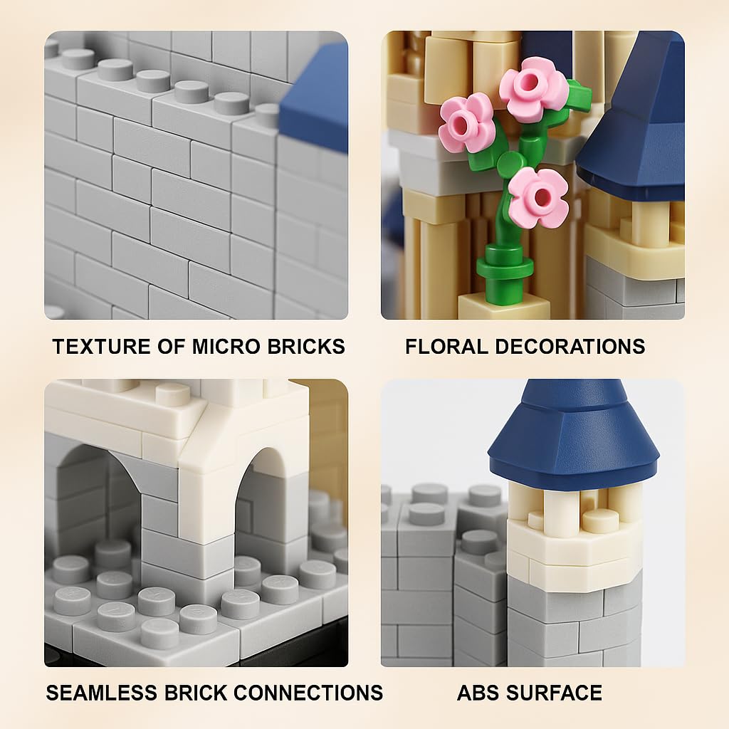 Mini Building Blocks Set, 3600 Pieces, Blue Micro Building Blocks Set E43792
