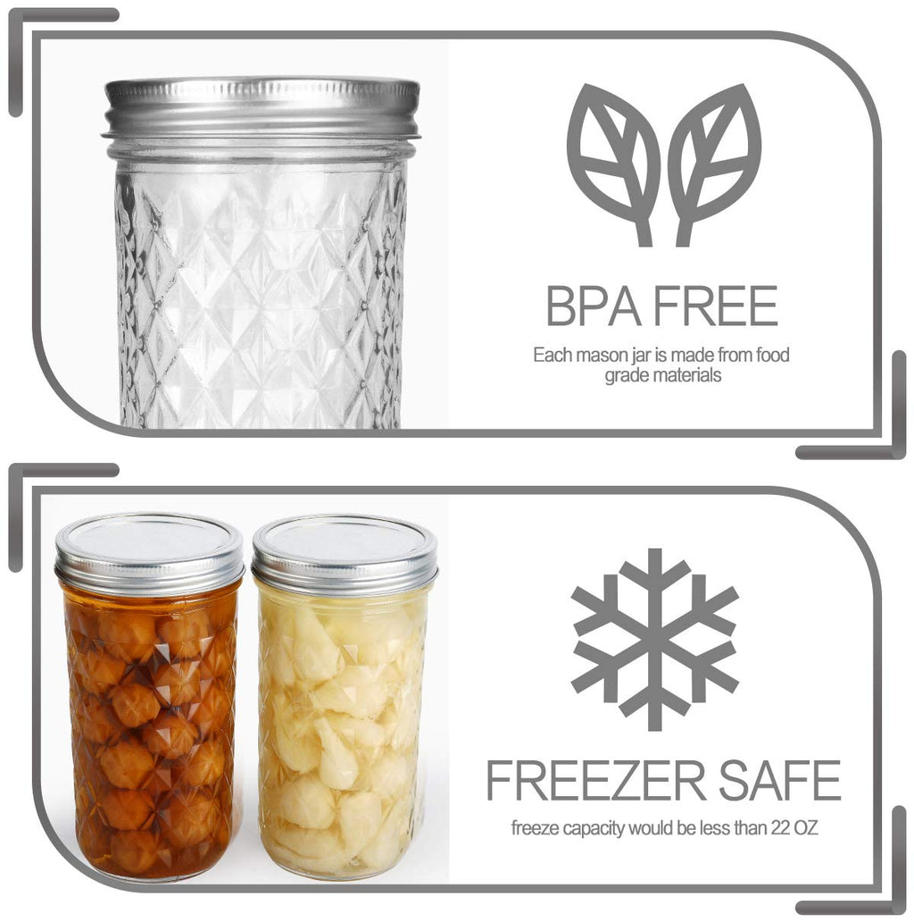 22 oz Wide Mouth Mason Jars with Lids and Bands J72827