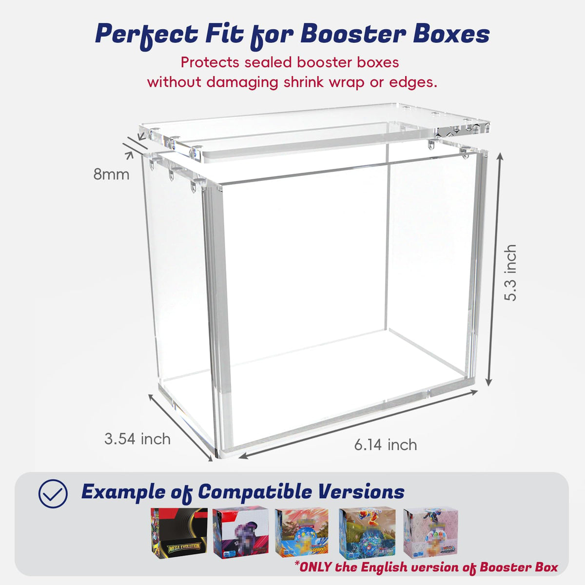 Clear Acrylic Booster Box Case with Magnetic Lid G2368