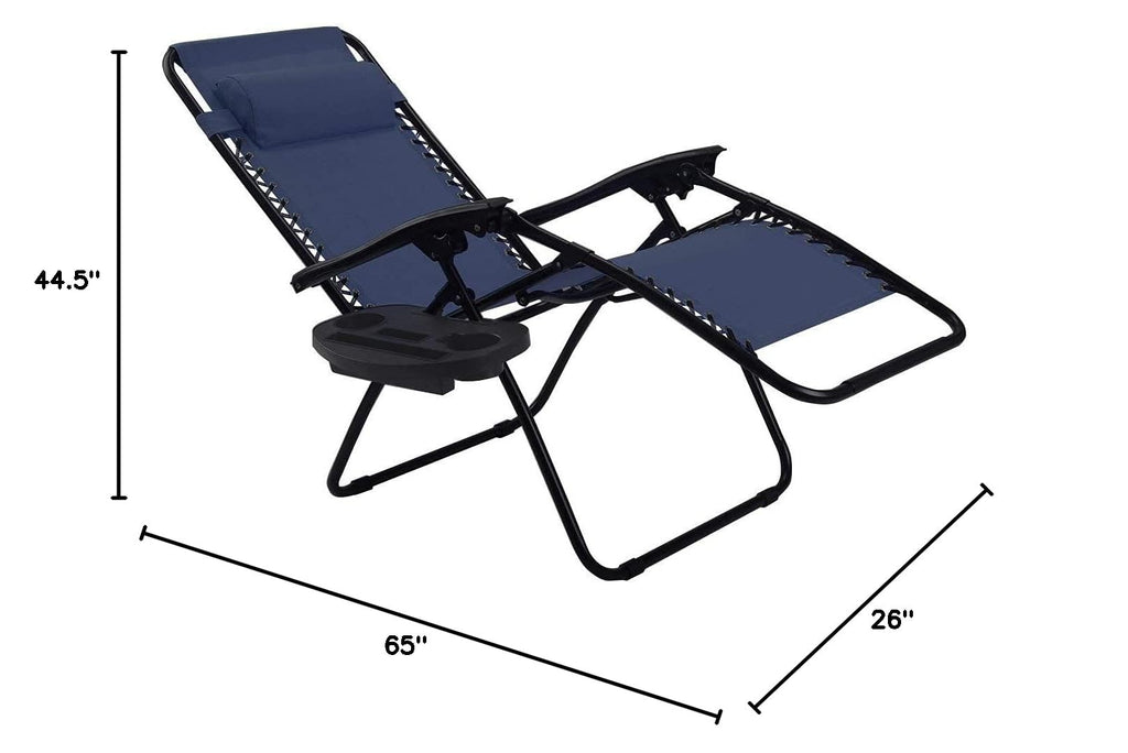 Set of 2 Zero Gravity Folding Lounge Chair with Cup Holder M9771