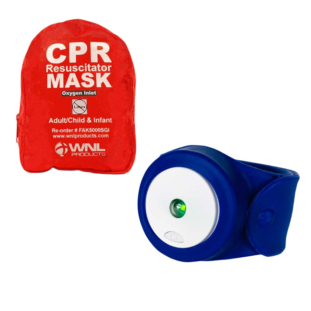 CPR Compression Rate Wrist Monitor & Soft CPR Mask C446835