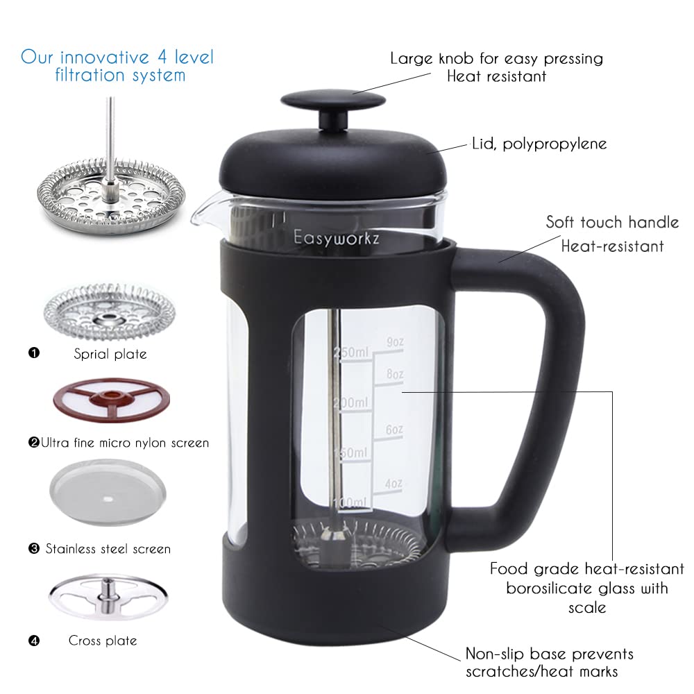 12 oz Stainless Steel French Press and Creamer Sugar Bowl Set P980894