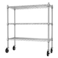 3-Tier Heavy Duty Metal Storage Shelves with Casters J140
