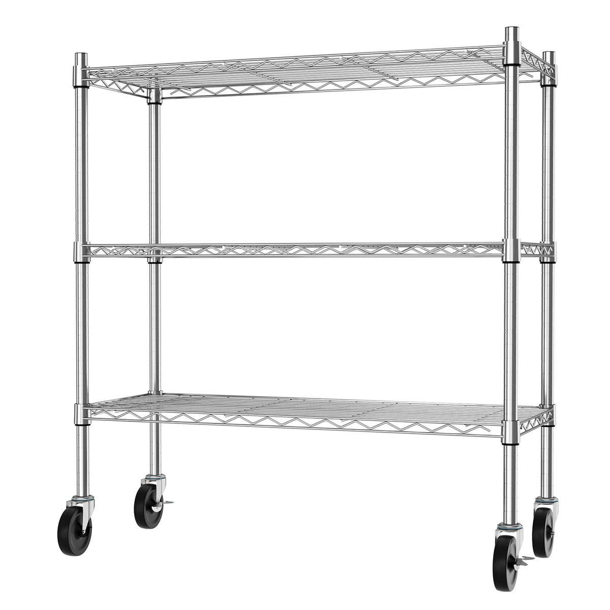 3-Tier Heavy Duty Metal Storage Shelves with Casters J140
