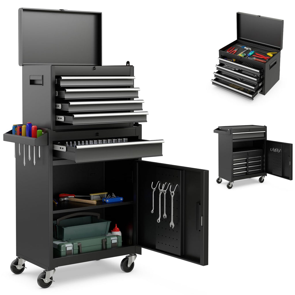 5 Drawer Rolling Metal Tool Chest with Detachable Top Toolbox A637042