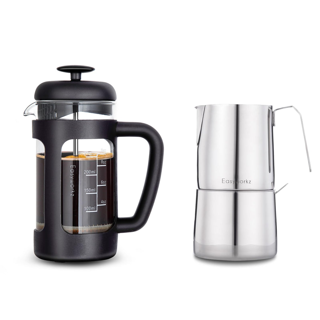 12 oz Stainless Steel French Press and Creamer Sugar Bowl Set P980894