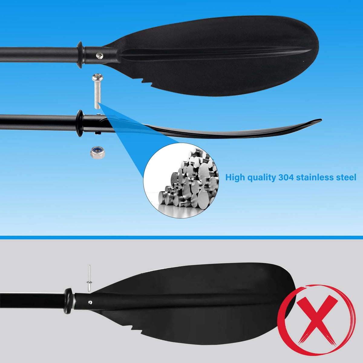 Adjustable Kayak Paddle with Paddle Leash E152098