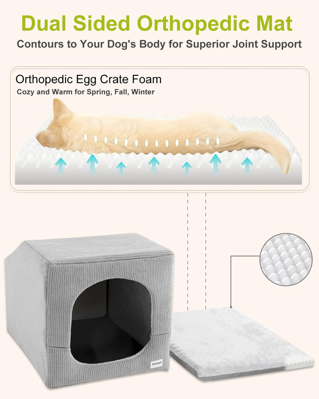 Small Dog House with Dog Cave Bed H7173