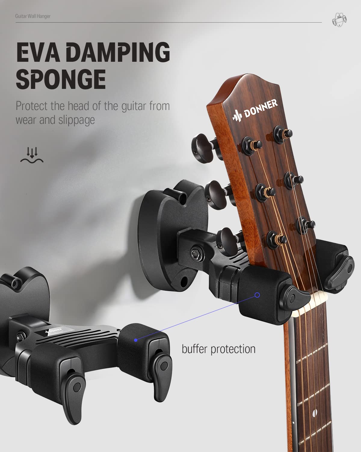 Black Guitar Wall Mount 3-Pack R232437