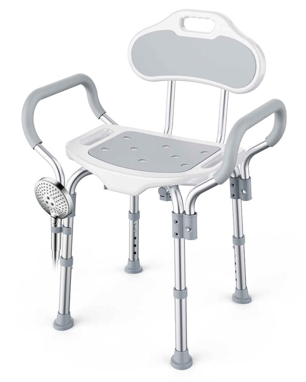 Adjustable Grey Shower Chair with Suction Feet X879