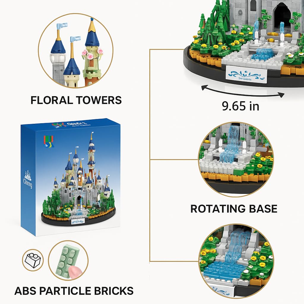 Mini Building Blocks Set, 3600 Pieces, Blue Micro Building Blocks Set E43792