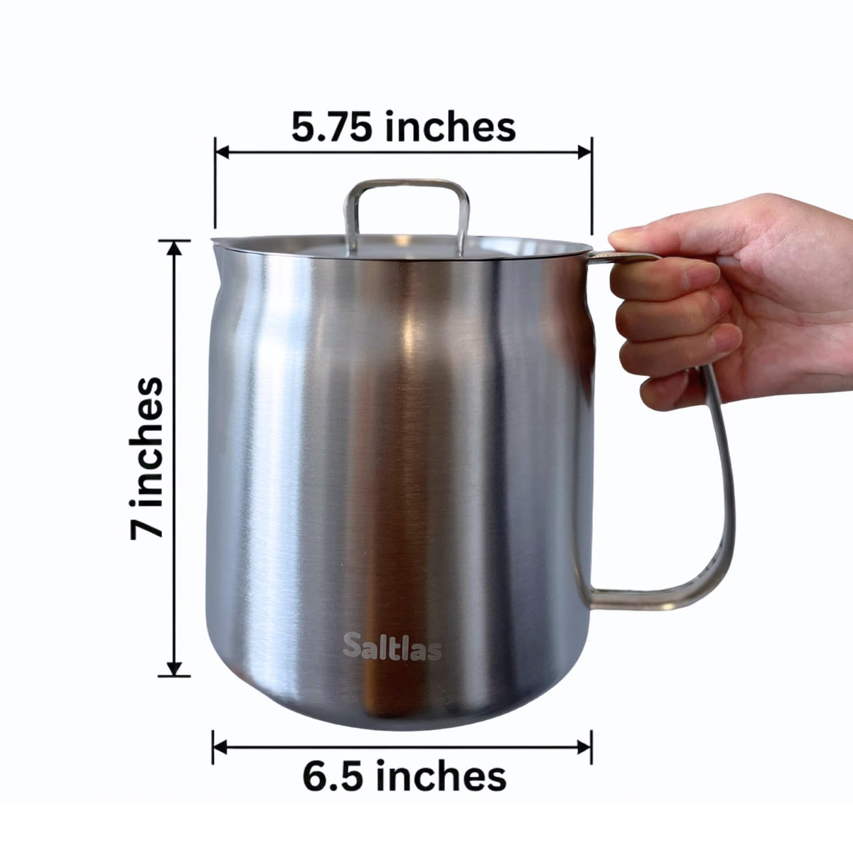 304 Stainless Steel Deep Fryer Pot with Basket and Oil Strainer, 3.5 L I280