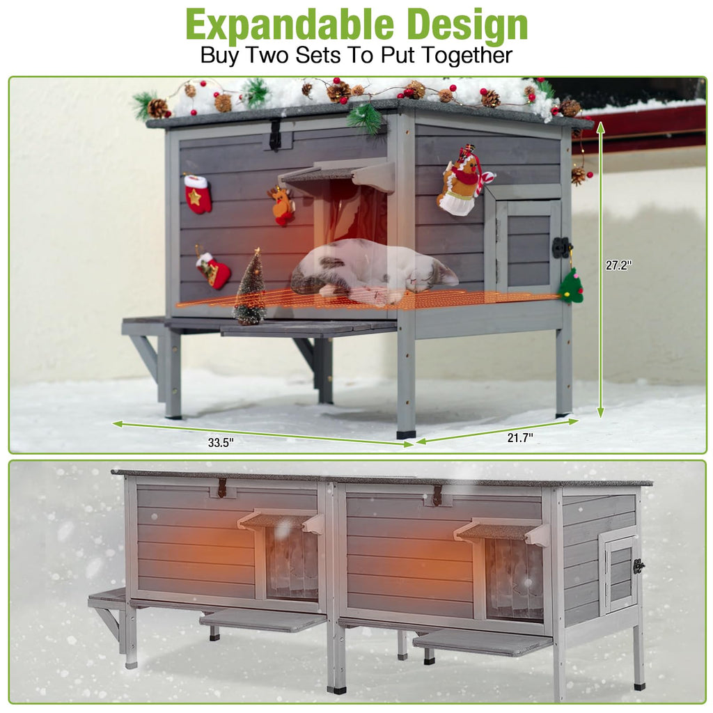 Heated Insulated Weatherproof Outdoor Cat House N7745
