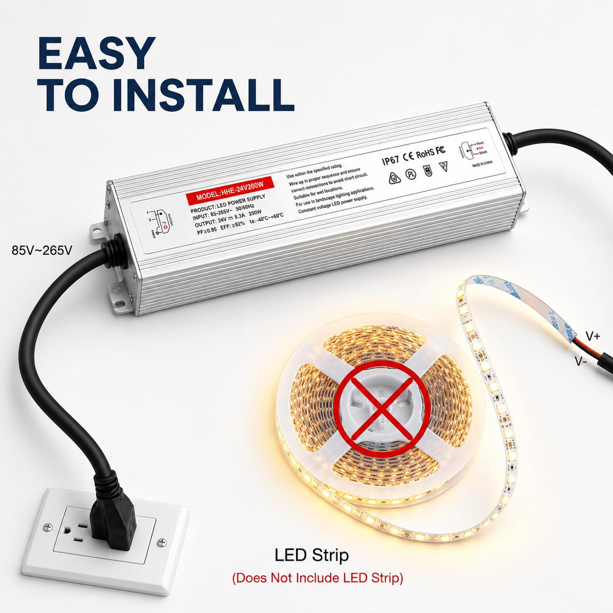 24V 200W IP67 Waterproof LED Power Supply X298