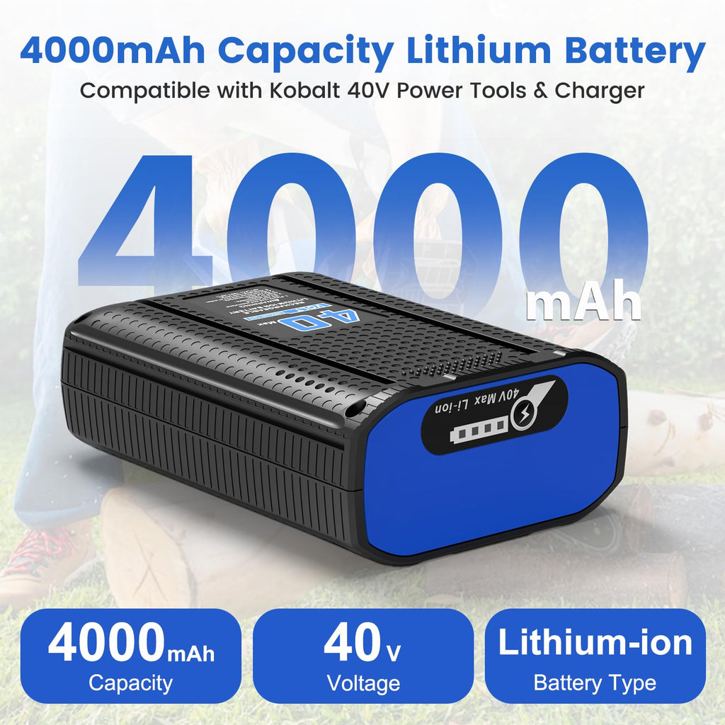 40V Battery with Charger Kit for Cordless Power Tools I69480