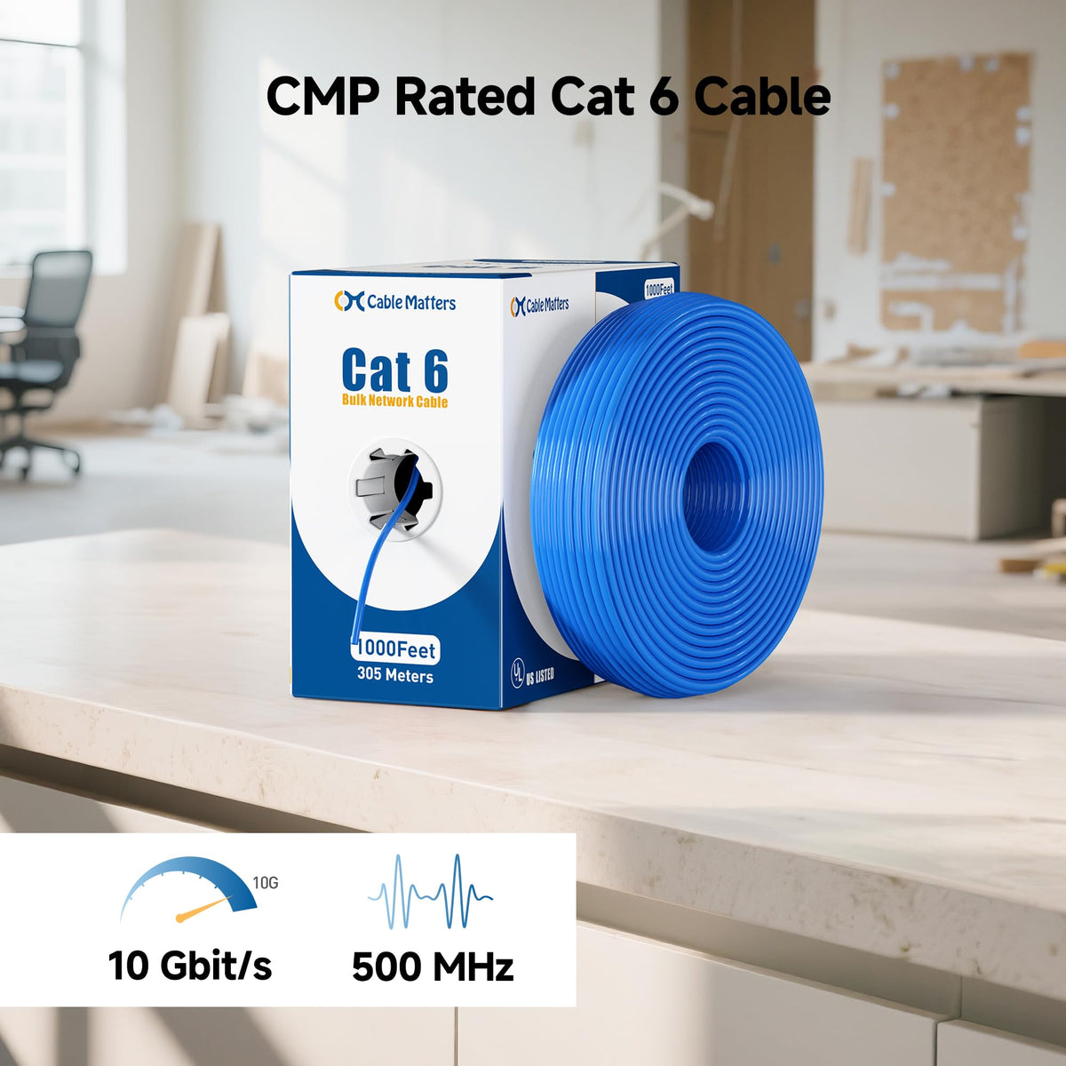 Cat 6 Cable 500ft Blue E15454