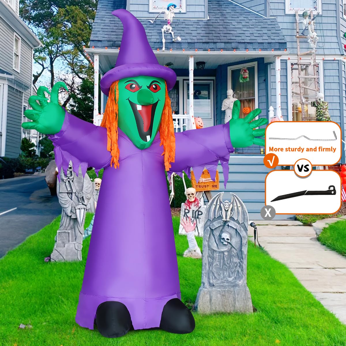 8FT Purple Halloween Inflatables with LEDs P327