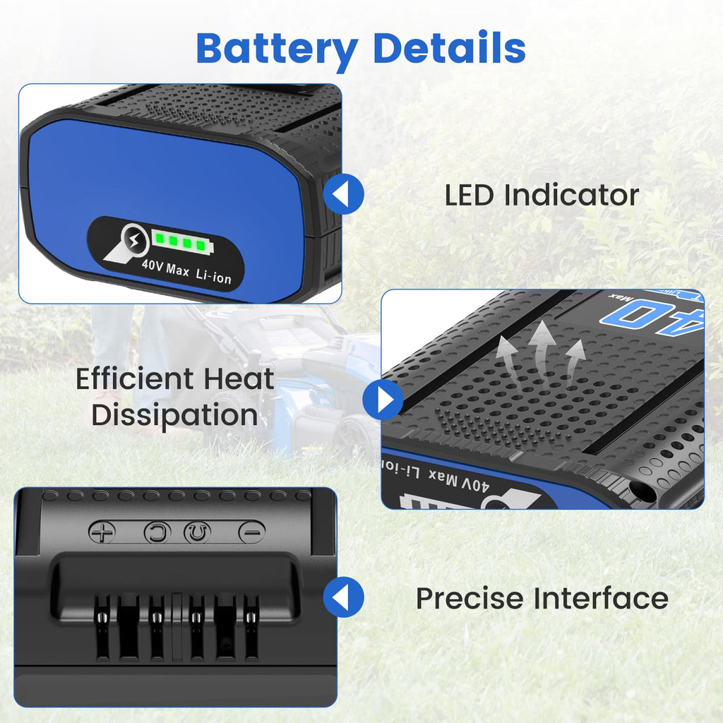 40V Battery with Charger Kit for Cordless Power Tools I69480