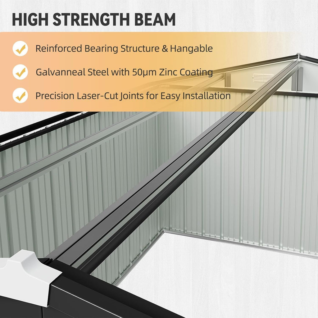 Brown Galvanized Steel Outdoor Storage Shed G586