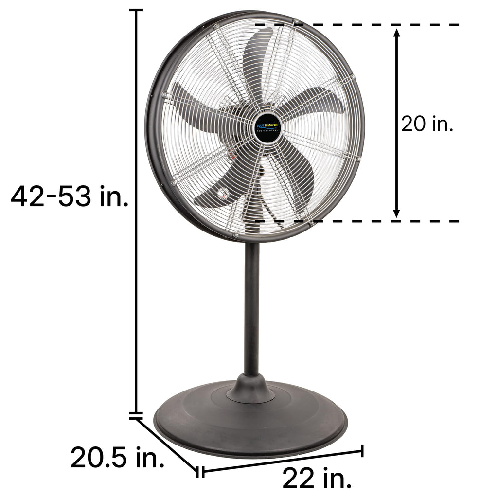 Blue High Velocity Oscillating Pedestal Fan V784