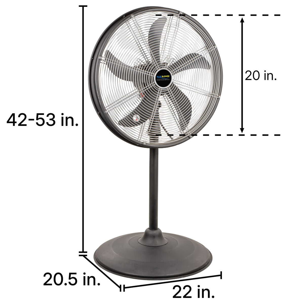 Blue High Velocity Oscillating Pedestal Fan V784