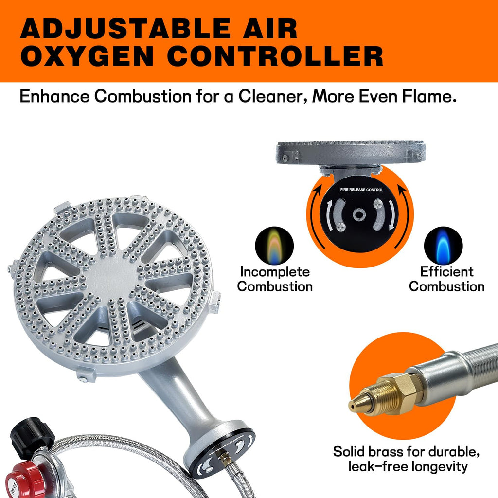 Cast-Iron Propane Burner Head with Adjustable Regulator Y42538
